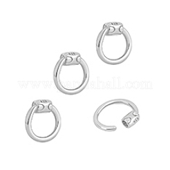 スターリングシルバーのロックカラビナ4個  プラチナ  6x1~2mm&nbsp;FIND-PH0026-94P