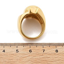 304ステンレススチール指輪  イオンプレーティング（ip）  ゴールドカラー  18.5mm  内径：17mm&nbsp;RJEW-Q012-15G