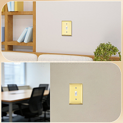 ABS樹脂製コンセント壁プレート  二重コンセントカバー  長方形  ゴールド  70x115x6mm  穴：4.4mm&nbsp;AJEW-WH0410-464B-01