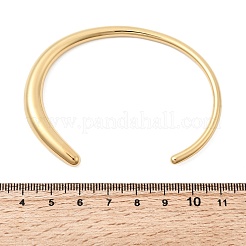 女性用304ステンレススチールカフバングル  ゴールドカラー  内径：2.42x1.99インチ（6.15x5.05cm）&nbsp;BJEW-G776-01G