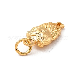 ラックメッキ真鍮チャーム  丸カン付き  フクロウ  ゴールドカラー  14x6x3mm  穴：2.5mm&nbsp;KK-D085-09G