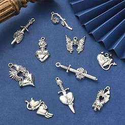 50Pcs 10 Styles Gothic Tibetan Style Alloy Pendants&nbsp;TIBEP-CJ0002-53