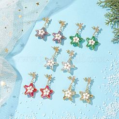 Glass Star Stud Earrings&nbsp;EJEW-MZ00256
