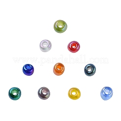 ラウンドガラスシードビーズ  透明色の虹  ラウンド  ミックスカラー  12/0  4mm  穴：1.5mm  10色  300個/カラー  3000個/箱&nbsp;SEED-CJ0001-03