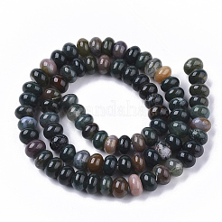 天然石インディアン瑪瑙ビーズ連売り  ロンデル  8x5~6mm  穴：0.8mm  約77~80個/連  15.35~15.74インチ（39~40cm）&nbsp;G-S364-043
