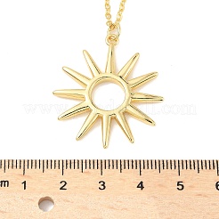 Brass Hollow Sun Pendant Necklaces for Women&nbsp;NJEW-S449-06G