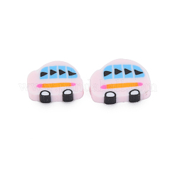 手作り樹脂クレイカボション  車  ピンク  7.5~9x8~10.5x2mm  約5500個/1000g&nbsp;CLAY-N006-139
