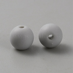 アクリルフロストラウンドビーズ  ライトグレー  7.8x7mm  穴：1.6mm&nbsp;FACR-WH0001-06A-04