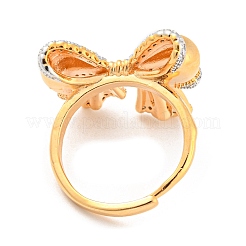 Brass Micro Pave Cubic Zirconia Adjustable Rings&nbsp;RJEW-E091-02G