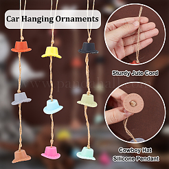 Cowboy Hat Silicone Pendant Decoration&nbsp;HJEW-DR00021
