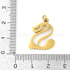 304ステンレスペンダント  キュービックジルコニア付き  丸カン付き文字チャーム  18KGP本金メッキ  文字S  20.5x16x2mm  穴：3mm&nbsp;STAS-R137-01G-S