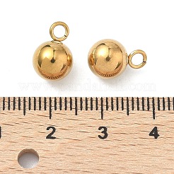 304ステンレススチールチャーム  ボール  イオンプレーティング（ip）  18KGP本金メッキ  12x8mm  穴：2.2mm&nbsp;STAS-Z178-21G-02
