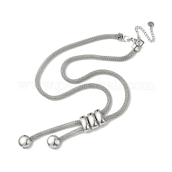 304ステンレススチールの長方形ラリアットネックレス  変色しない  ステンレス鋼色  18.82インチ（47.8cm）&nbsp;NJEW-D333-02P
