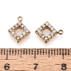 304 Stainless Steel Micro Pave Cubic Zirconia Charms&nbsp;STAS-N115-47G