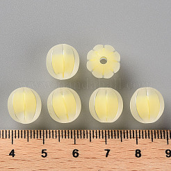 透明なアクリルビーズ  艶消し  二層ビーズ  カボチャ  きいろ  11x11.5mm  穴：2mm  約385個/350g&nbsp;LS-TACR-S152-07C-SS2105
