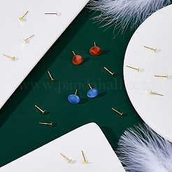 20Pcs 925 Sterling Silver Flat Pad Stud Earring Findings&nbsp;STER-DC0001-59