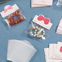 150個 3スタイル 厚紙紙 折りたたみ 印刷紙 カードヘッダー  150個のoppセロハンバッグ付き  ピンク  カードヘッダー: 6.4~6.55x5x0.04cm  50個/スタイル&nbsp;CDIS-SP0001-29
