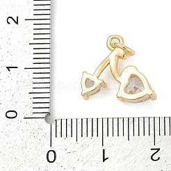 Brass Micro Pave Clear Cubic Zirconia Charms&nbsp;KK-G522-40G-01