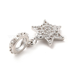 Rack Plating Brass Micro Pave Cubic Zirconia European Dangle Charms&nbsp;KK-K270-11P