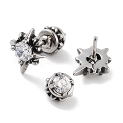 Star 316 Surgical Stainless Steel Pave Clear Cubic Zirconia Ear False Plugs for Women Men&nbsp;EJEW-Z050-41AS
