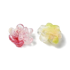 Flower Resin Cabochons with Glitter Powder&nbsp;CRES-Q006-04A