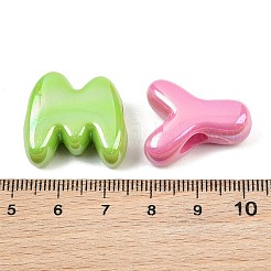 ABカラーメッキ不透明アクリルヨーロピアンビーズ  大穴ビーズ  文字L  ミックスカラー  22~27x12~22.5x9~9.5mm  穴：6mm&nbsp;AC-CBAE09B-02