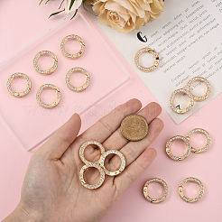 16Pcs Alloy Rhinestone Spring Gate Rings&nbsp;FIND-SP0004-52E