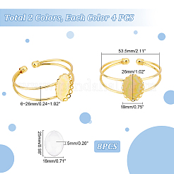 DIY Oval Blank Dome Open Bangle Making Kit&nbsp;DIY-UN0004-50