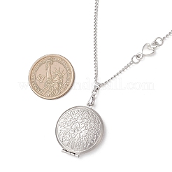 316 Stainless Steel Heart Oval Flat Round Locket Pendant 304 Stainless Steel Twisted Chain Necklaces&nbsp;NJEW-JN05839