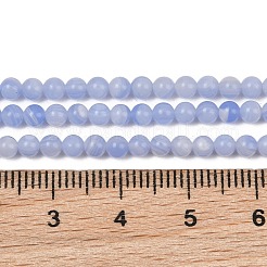 染色された合成ブルーレースアゲートビーズの連  スムーズなラウンド  3mm  穴：0.6mm  約119個/連  14.96''（38センチメートル）&nbsp;GG-CBA0389-A02-3mm