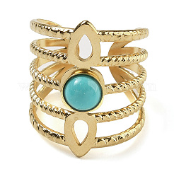 Synthetic Turquoise Finger Rings&nbsp;RJEW-U027-08G-03