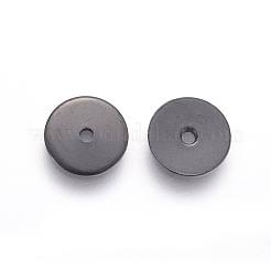 イオンプレーティング（IP）304ステンレススチールスペーサービーズ  ディスク  電気泳動黒  8x0.8mm  穴：1.2mm&nbsp;STAS-G193-07B-B