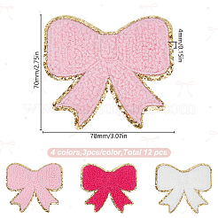 12Pcs 3 Colors Polyester Embroider Thread Iron on/Sew On Patches&nbsp;PATC-HY0001-61
