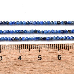 天然石ラピスラズリビーズ連売り  多面カット  ラウンド  2~2.5mm  穴：0.5mm  約168個/連  15.35インチ（39cm）&nbsp;G-RM250104-D8