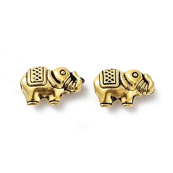チベット風合金ビーズ  カドミウムフリー＆鉛フリー  象  アンティーク黄金  8x13x4mm  穴：1mm  約854個/1000g&nbsp;FIND-Q094-31AG
