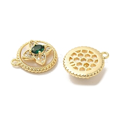 Brass Micro Pave Clear Cubic Zirconia Charms&nbsp;KK-Z073-24G