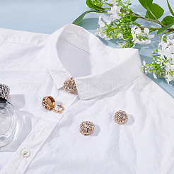 4Pcs Alloy Rhinestone Cufflinks&nbsp;BUTT-PH0001-57G-01