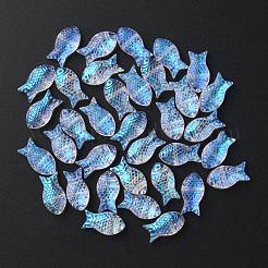 35個の透明スプレー塗装ガラスビーズ  魚  クリアAB  15x8x5mm  穴：1mm&nbsp;GLAA-YW0001-69A
