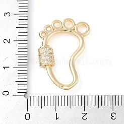 Rack Plating Brass Micro Pave Cubic Zirconia keychain Clasps&nbsp;KK-K374-03F-G