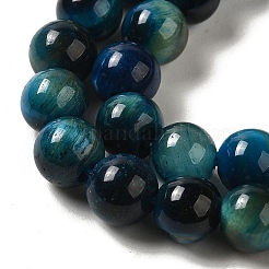 Grade AB+ Dyed Natural Tiger Eye Beads Strands&nbsp;G-G102-A02-02