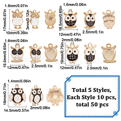 50Pcs 5 Styles Alloy Enamel Pendants&nbsp;ENAM-SC0004-19