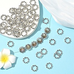 合金ビーズフレーム60個  花  アンティークシルバー  15x15x2.5mm&nbsp;FIND-YW0008-76