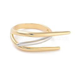 Brass Open Cuff Ring for Women&nbsp;RJEW-C102-07GP