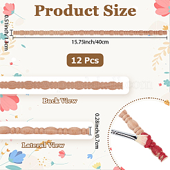 装飾用木製トリム12個  家の壁のモールディングトリムエッジ  古いレース  400x13x7mm&nbsp;AJEW-GF0012-88A