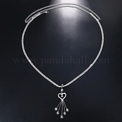 Alloy Full Crystal Rhinestone Heart Dangle Bell Button Ring Tassel Waist Chains&nbsp;WGAC653-01