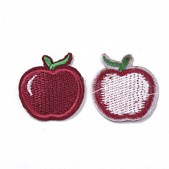 機械刺繍布地手縫い/アイロンワッペン  マスクと衣装のアクセサリー  アップリケ  りんご  ミックスカラー  37x33x1.5mm  約12色  1色/ 10個  120個/袋&nbsp;AJEW-S076-022