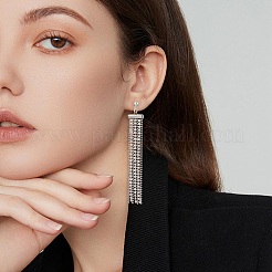 304 Stainless Steel Ball Chains Tassel Stud Earrings&nbsp;EJEW-TA00196