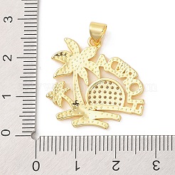 Rack Plating Brass Micro Pave Cubic Zirconia Pendants&nbsp;KK-P261-01G