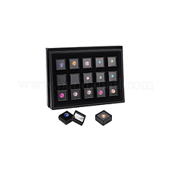 イミテーションレザーボックス  アクリルボックス付き  ブラック  21x15.4x2.85cm&nbsp;CON-WH0084-98B