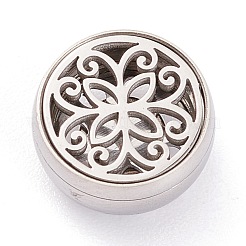 304 Stainless Steel Magnetic Diffuser Locket Aromatherapy Essential Oil Buckle&nbsp;AJEW-M027-03P